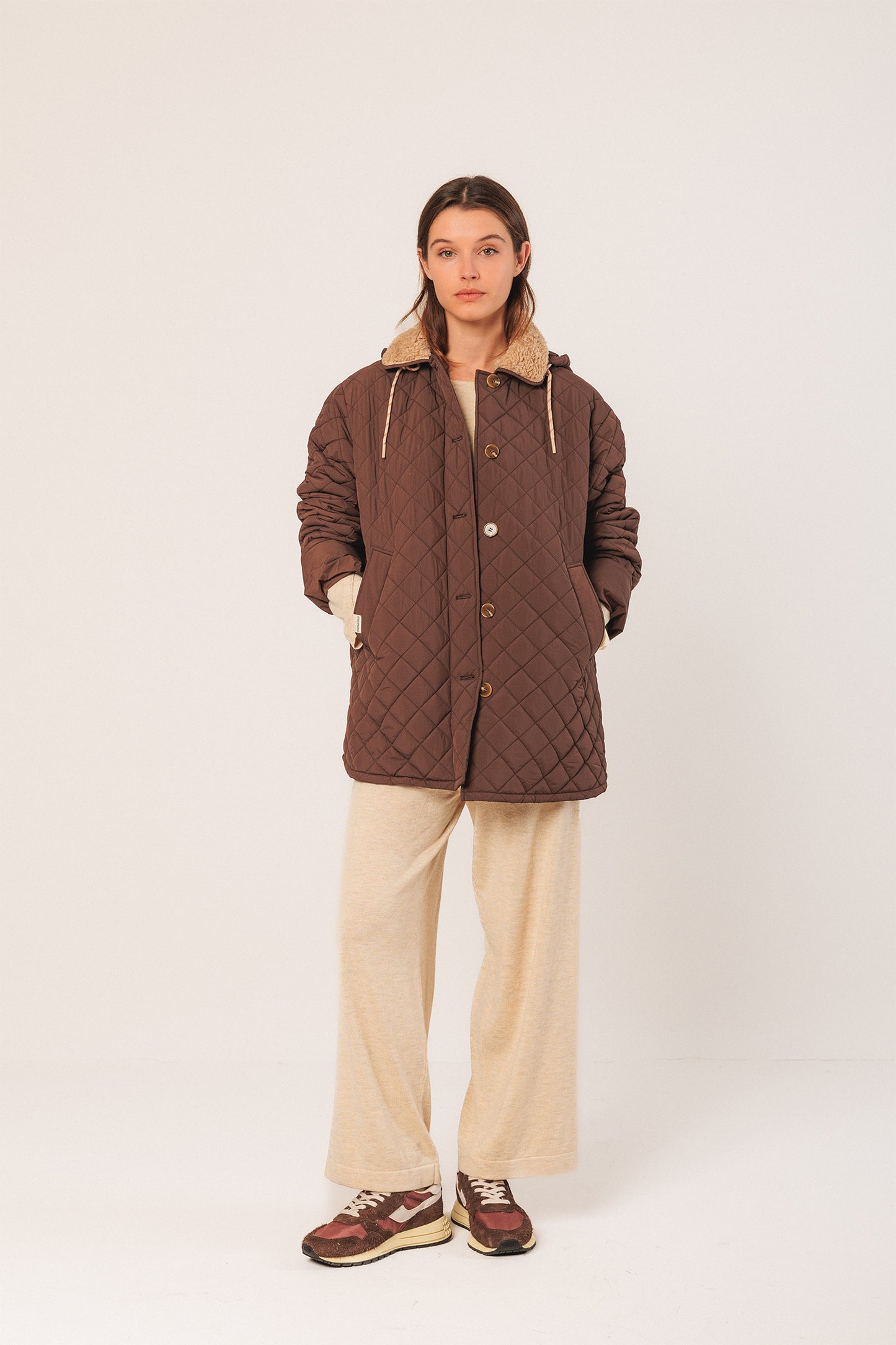 QUILTED HOODED COAT