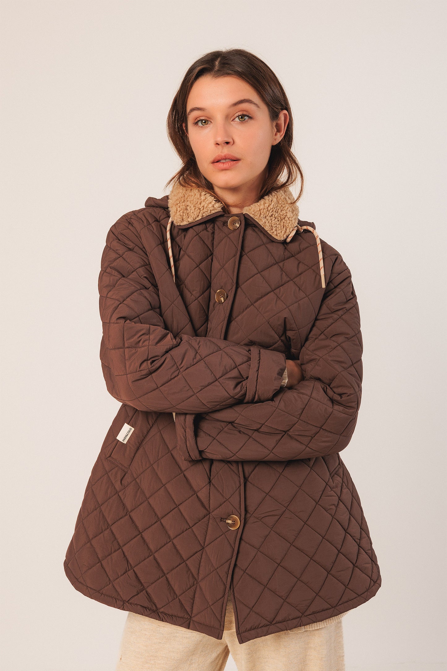 QUILTED HOODED COAT