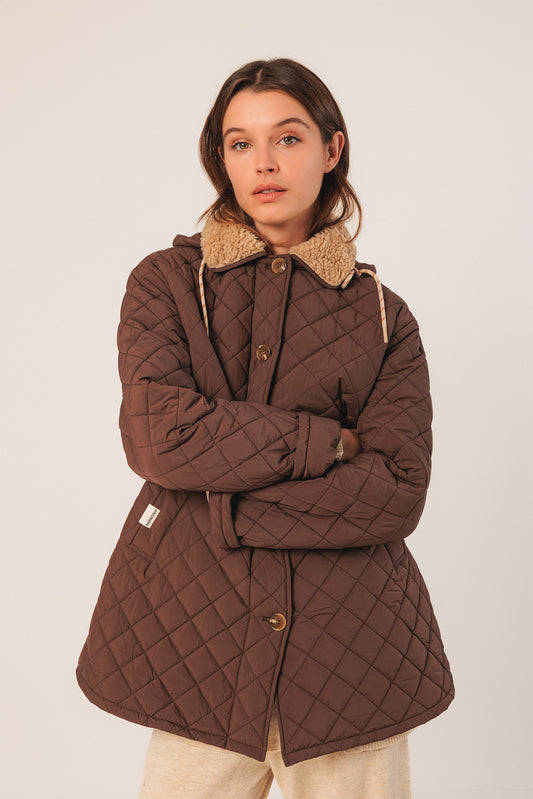QUILTED HOODED COAT 2