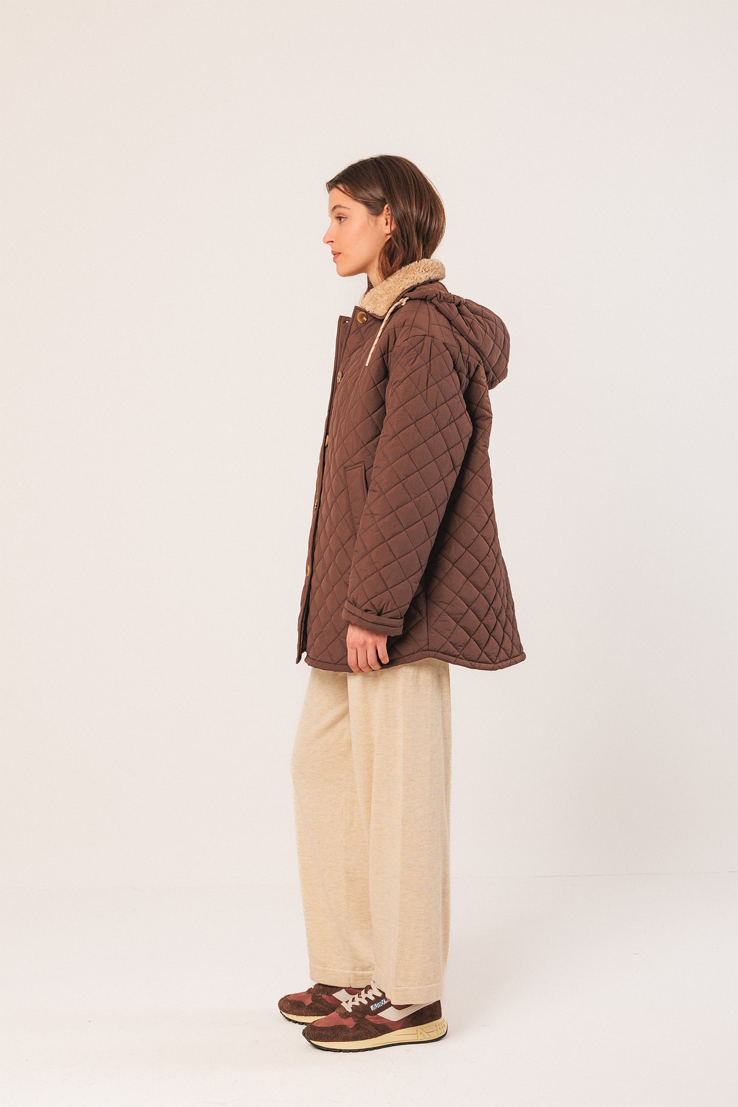 QUILTED HOODED COAT