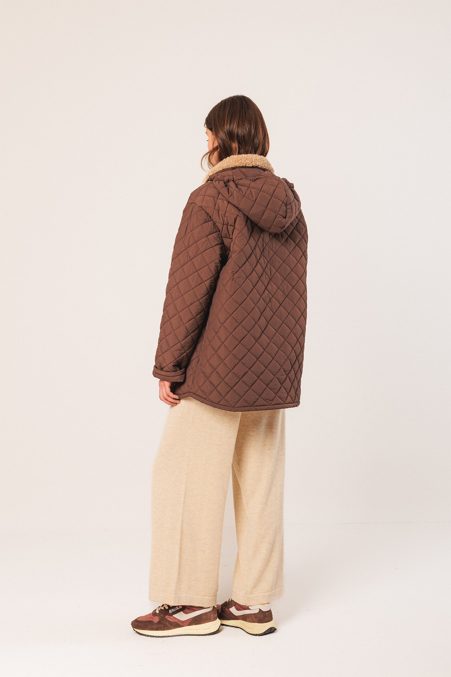 QUILTED HOODED COAT