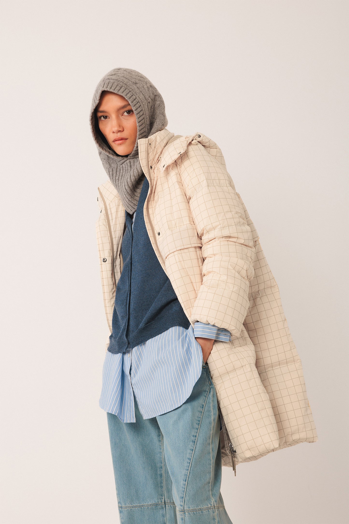 3/4 PLAID COAT