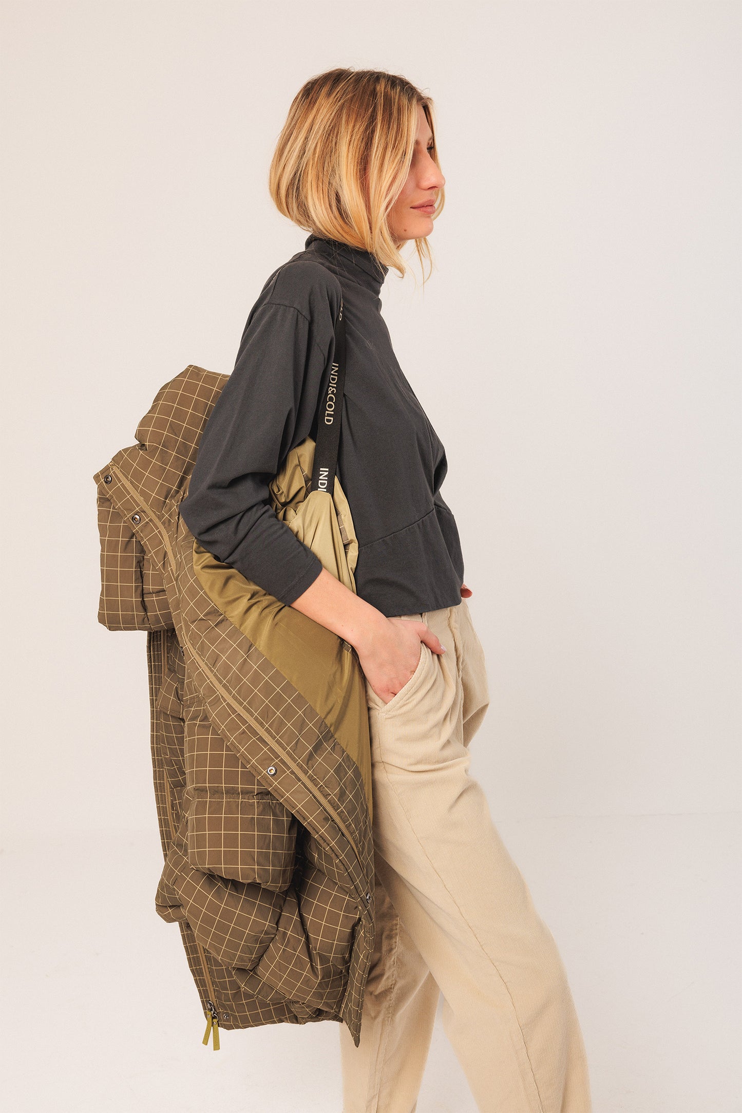3/4 PLAID COAT