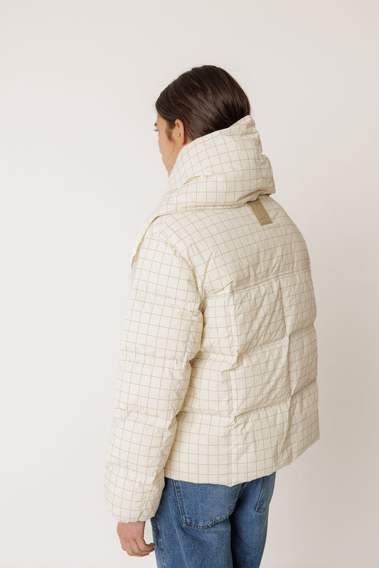 SHORT CHECKERED DOWN COAT 5