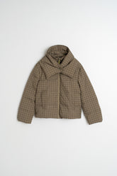 SHORT CHECKERED DOWN COAT