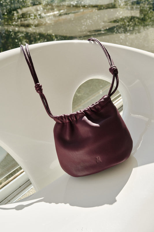 GATHERED LEATHER TOTE BAG