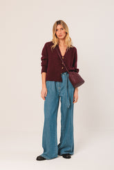 GATHERED LEATHER TOTE BAG