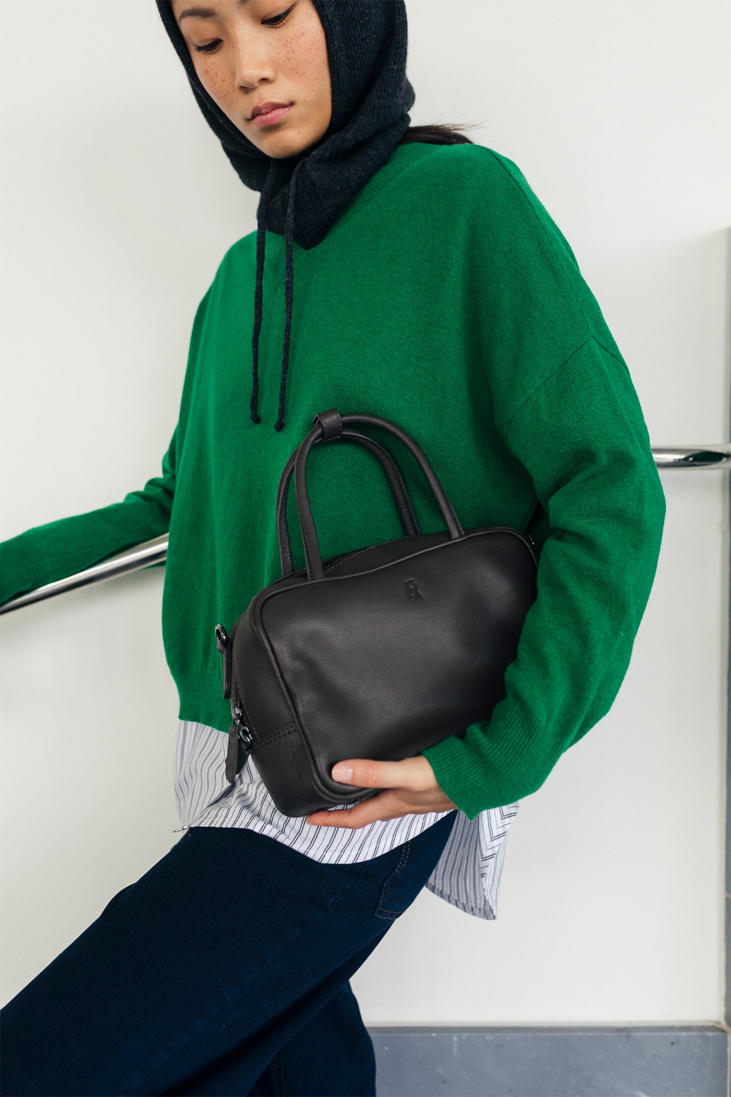 MINI BOWLING LEATHER  BAG