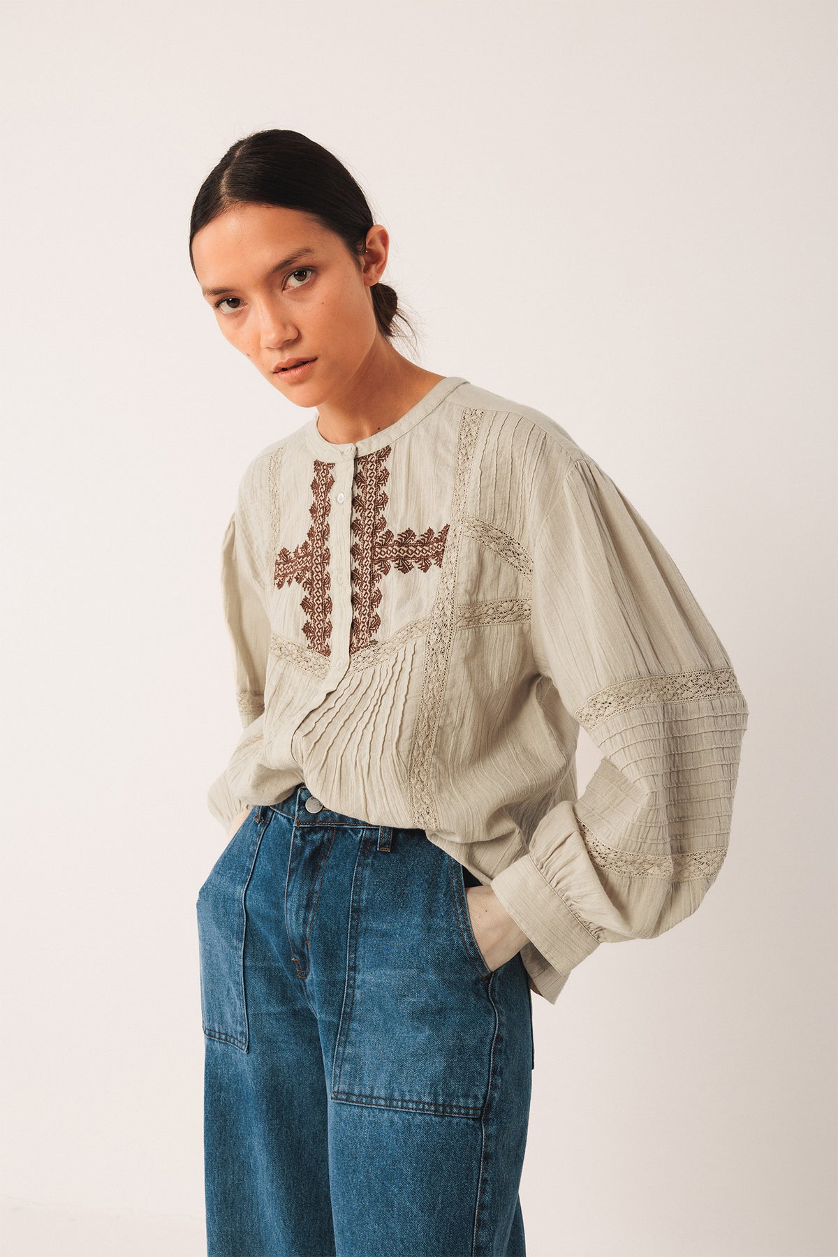 ETHNIC EMBROIDERED SHIRT