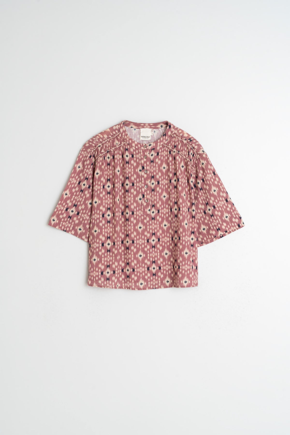 SMOCK-DETAIL BLOUSE