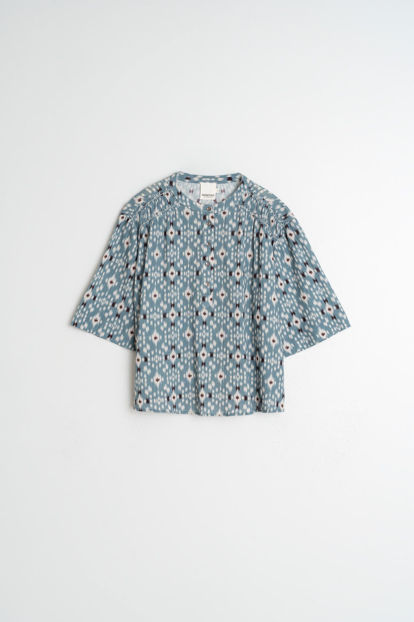 SMOCK-DETAIL BLOUSE