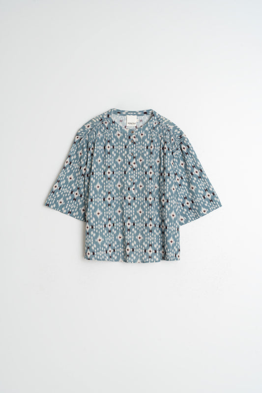 SMOCK-DETAIL BLOUSE
