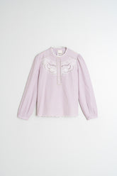 EMBROIDERED POPLIN BLOUSE