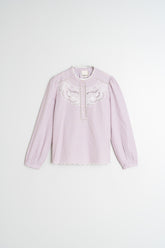 EMBROIDERED POPLIN BLOUSE