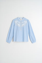 EMBROIDERED POPLIN BLOUSE