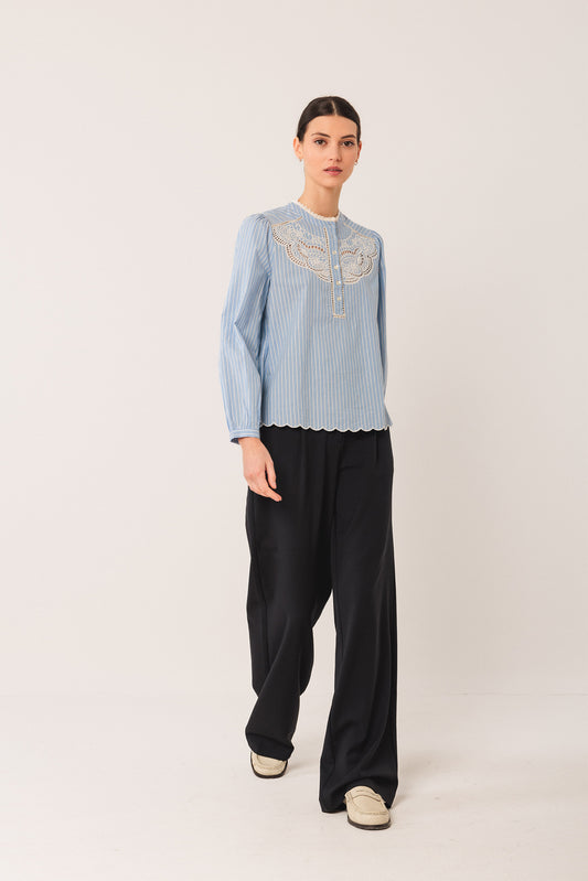 EMBROIDERED POPLIN BLOUSE 4