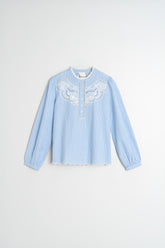 EMBROIDERED POPLIN BLOUSE