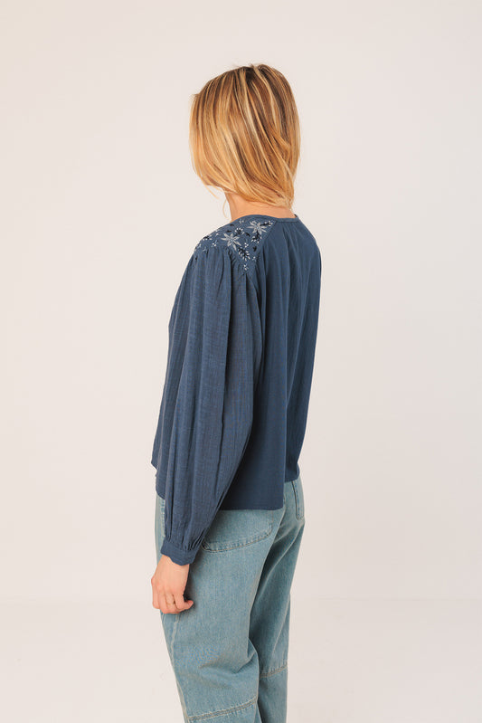 EMBROIDERED BOXY SHIRT