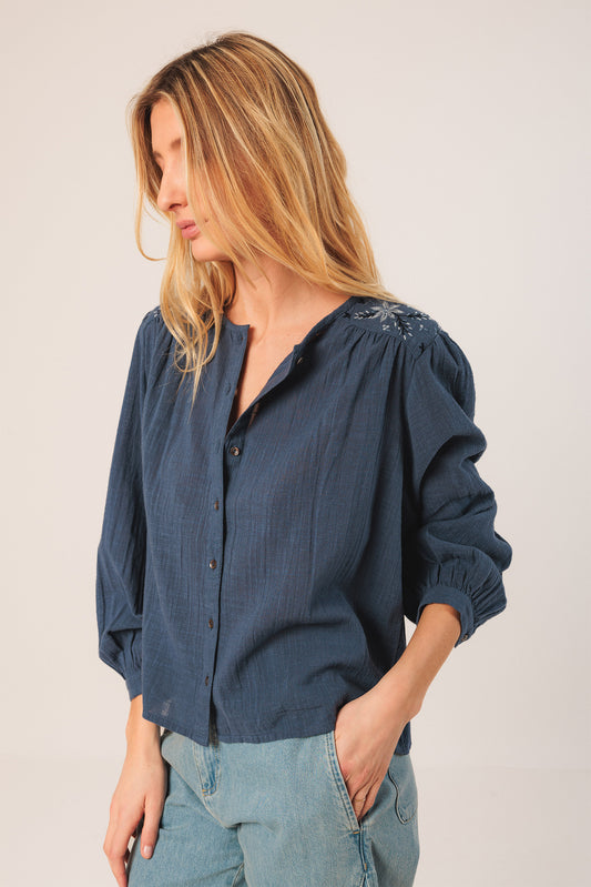 EMBROIDERED BOXY SHIRT 4