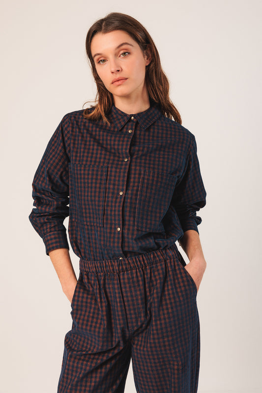 VICHY MICRO-CORDUROY OVERSHIRT