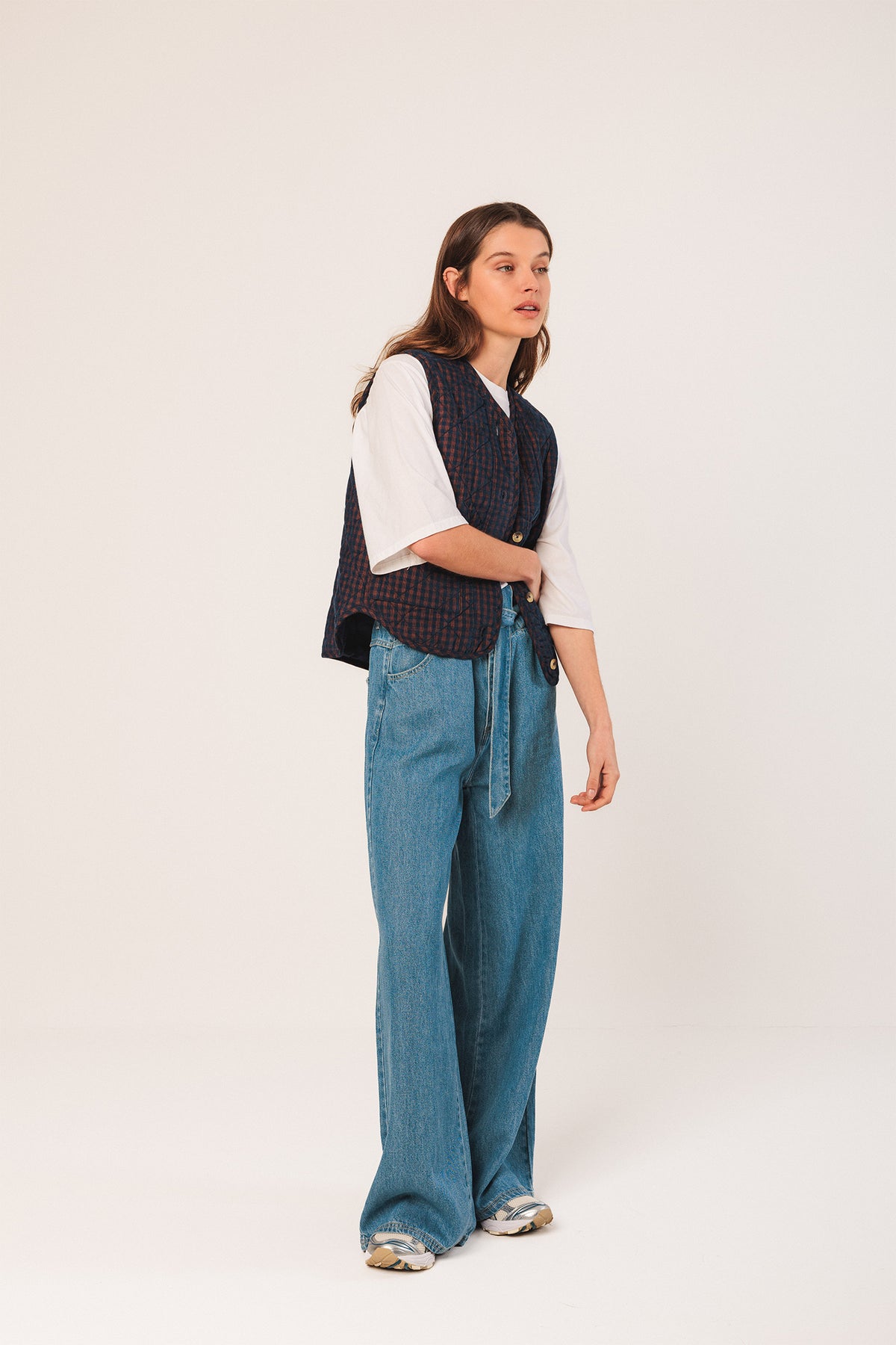 VICHY QUILTED MICRO-CORDUROY VEST