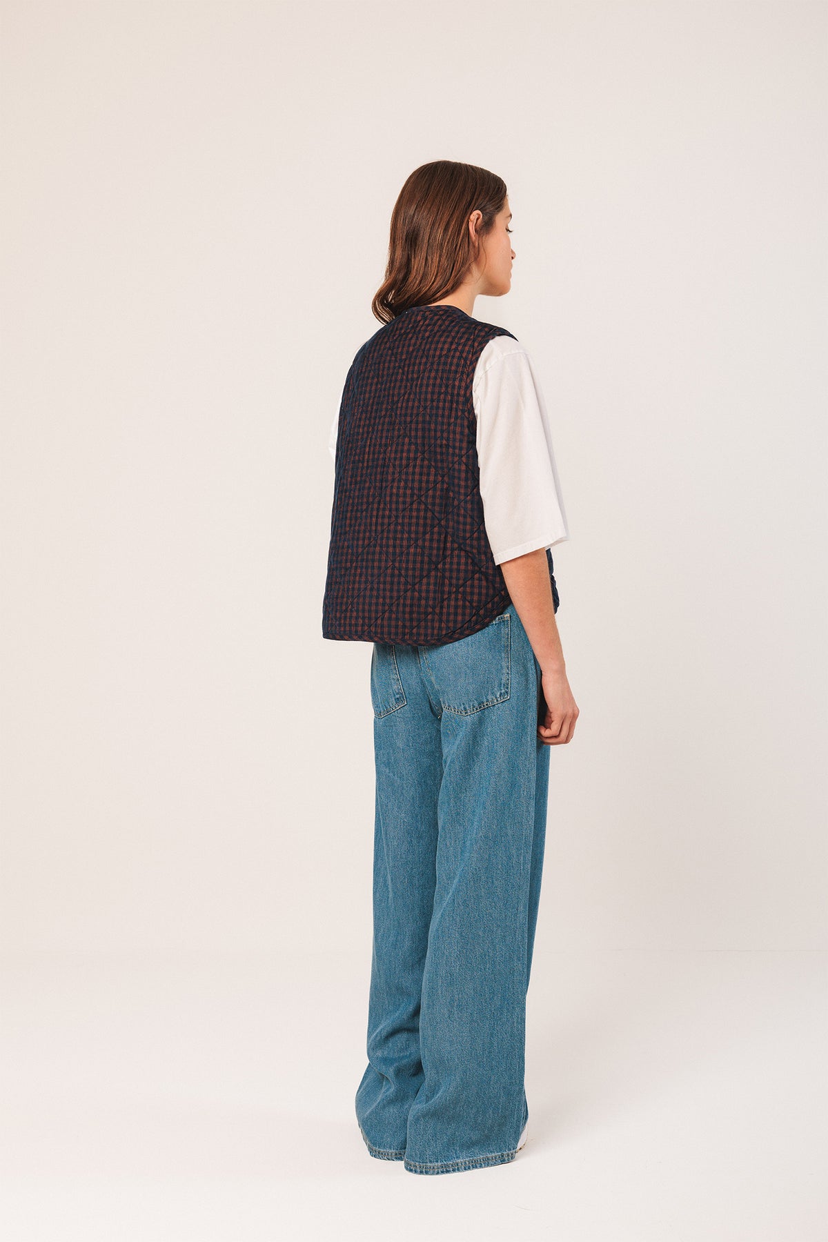 VICHY QUILTED MICRO-CORDUROY VEST