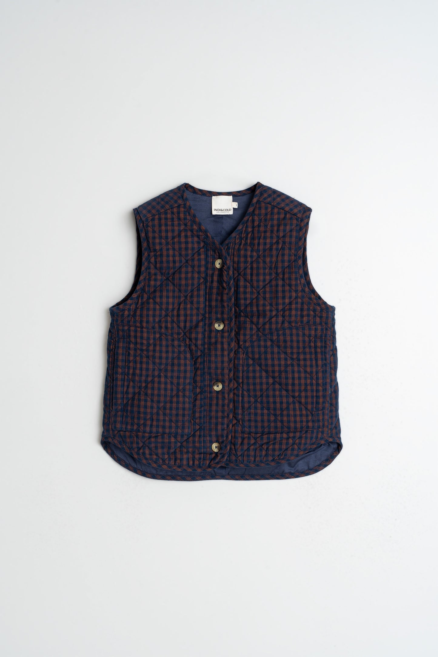 VICHY QUILTED MICRO-CORDUROY VEST