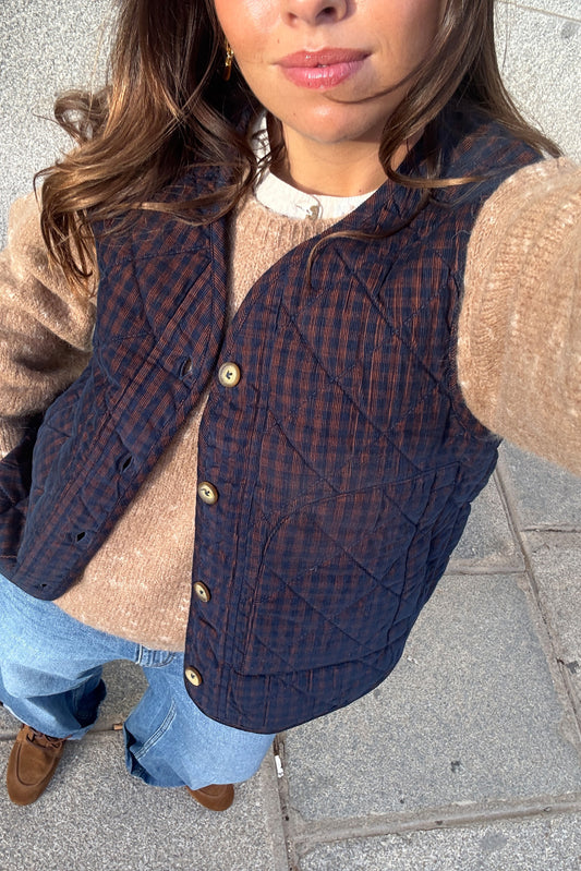 VICHY QUILTED MICRO-CORDUROY VEST 4