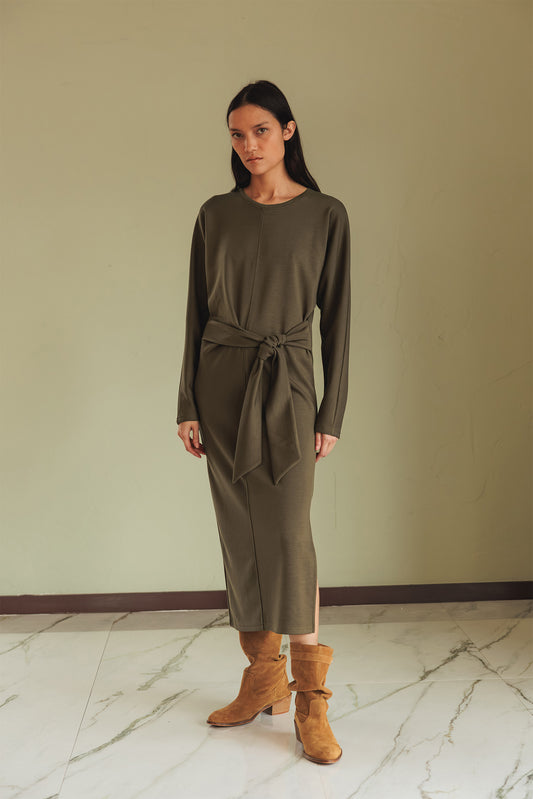 KNOTTED KNIT DRESS
