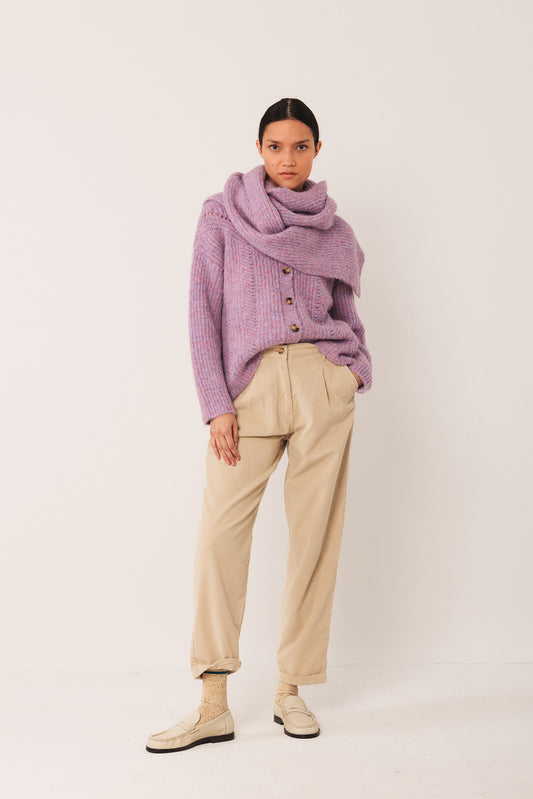 JACKET WITH LOOSE-KNIT DETAILS