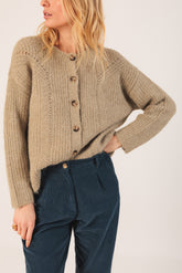 JACKET WITH LOOSE-KNIT DETAILS