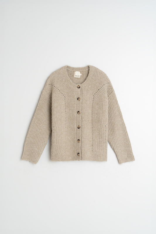 JACKET WITH LOOSE-KNIT DETAILS