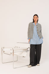 JACKET WITH LOOSE-KNIT DETAILS