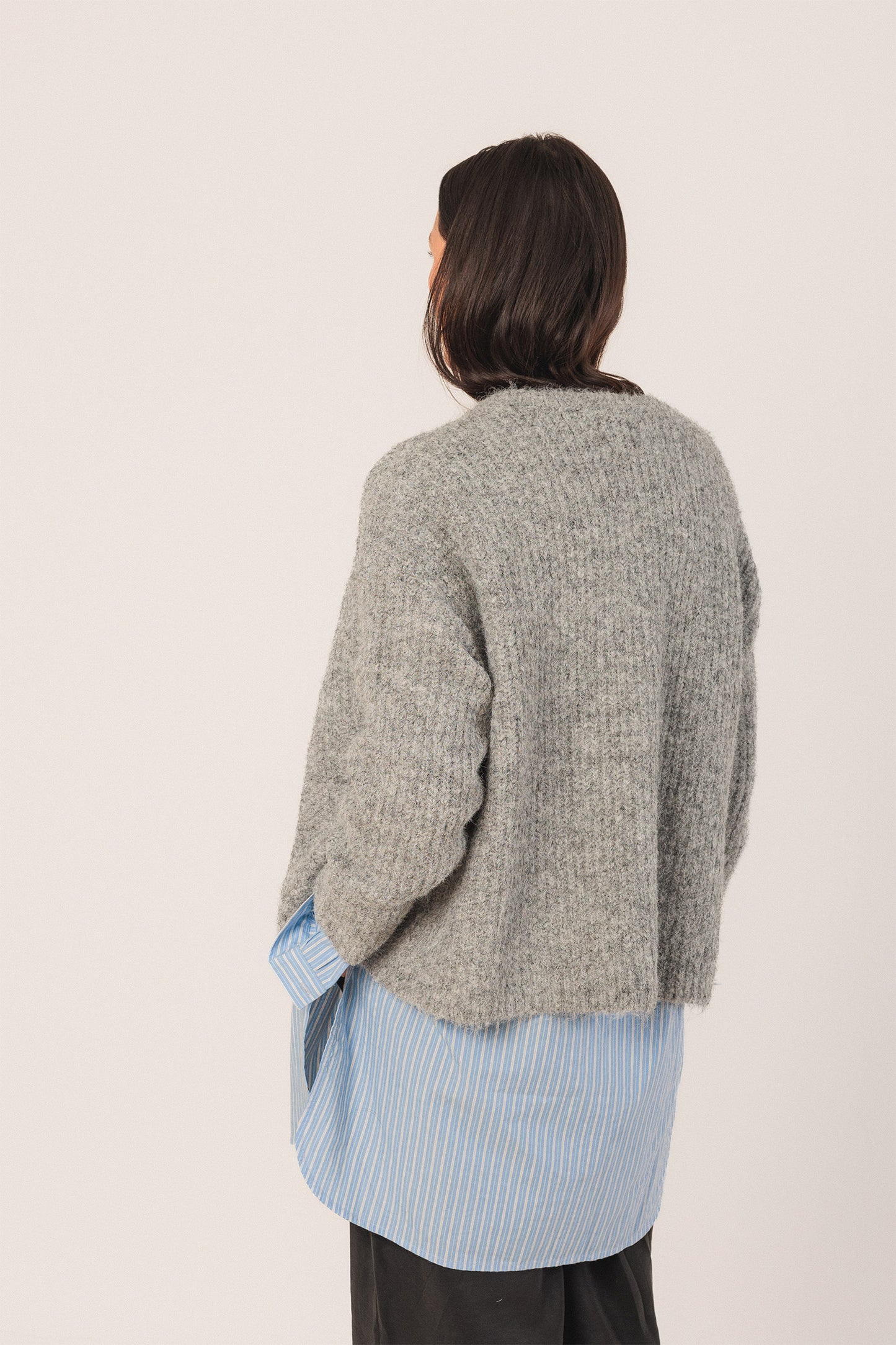 JACKET WITH LOOSE-KNIT DETAILS