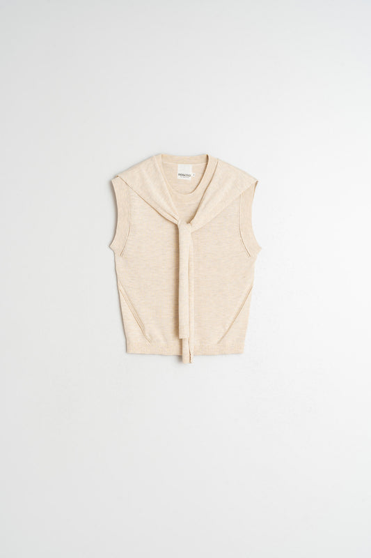 VEST WITH TIED SWEATER DETAIL