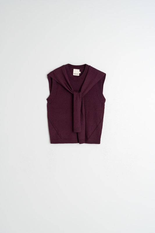 VEST WITH TIED SWEATER DETAIL