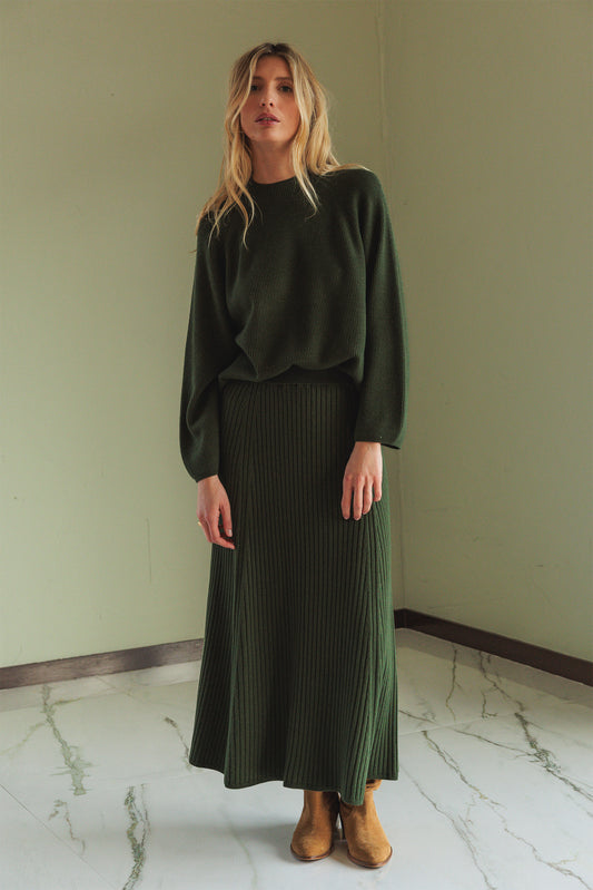 [CL] RIBBED SWEATER WITH PERKINS COLLAR 4