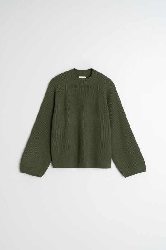 [CL] RIBBED SWEATER WITH PERKINS COLLAR 10