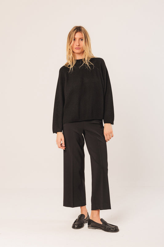 RIBBED SWEATER WITH PERKINS COLLAR