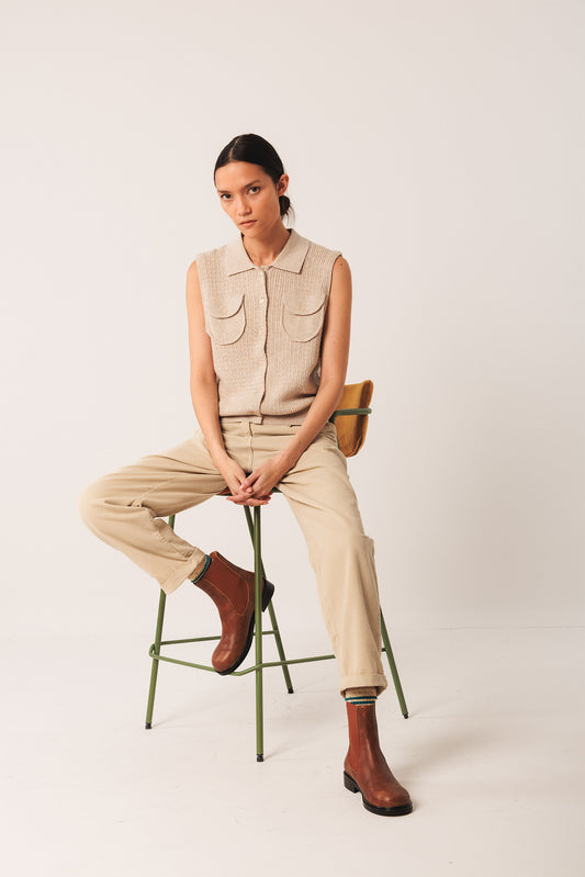 CABLE-KNIT VEST TOP