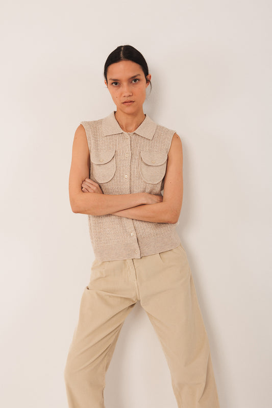 CABLE-KNIT VEST TOP