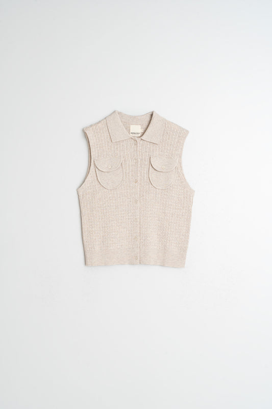 CABLE-KNIT VEST TOP