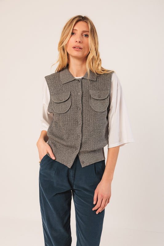 CABLE-KNIT VEST TOP