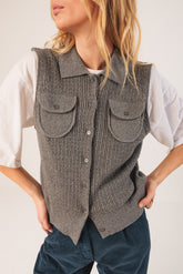 CABLE-KNIT VEST TOP