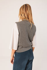 CABLE-KNIT VEST TOP