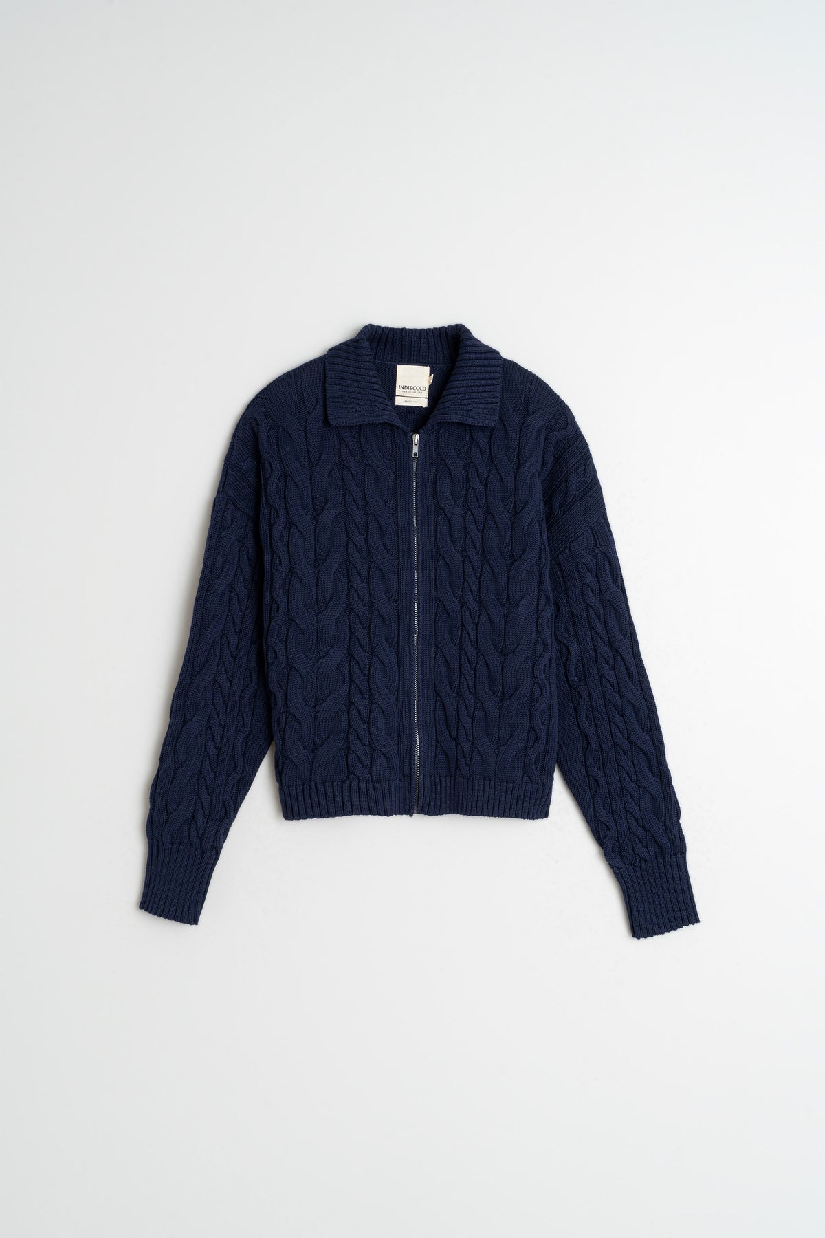 COTTON CABLE-KNIT JACKET