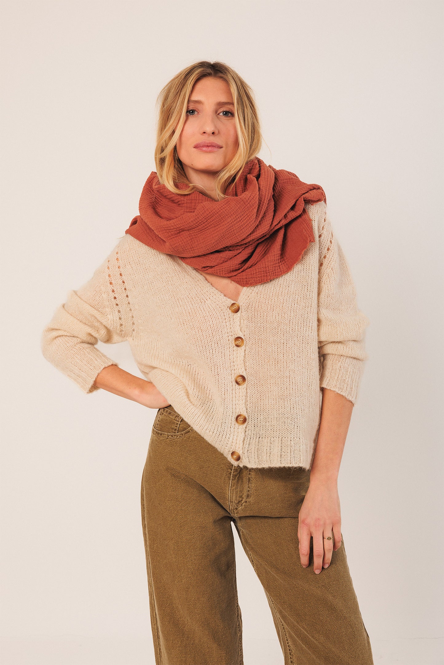 [CL] DOUBLE-GAUZE SCARF