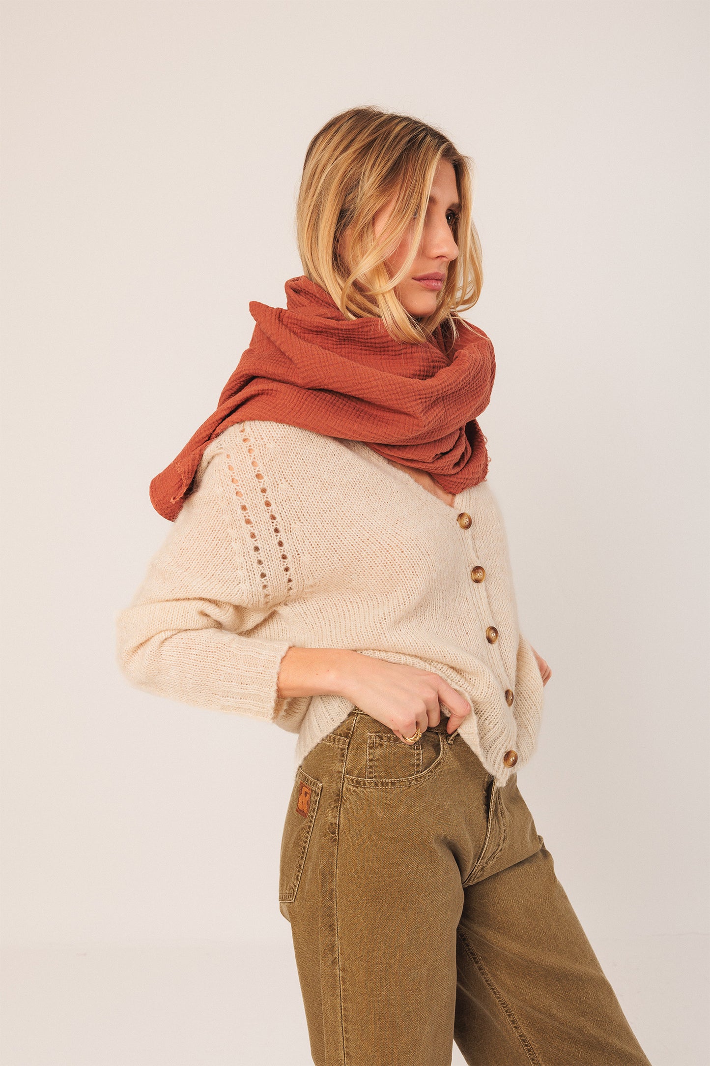 [CL] DOUBLE-GAUZE SCARF