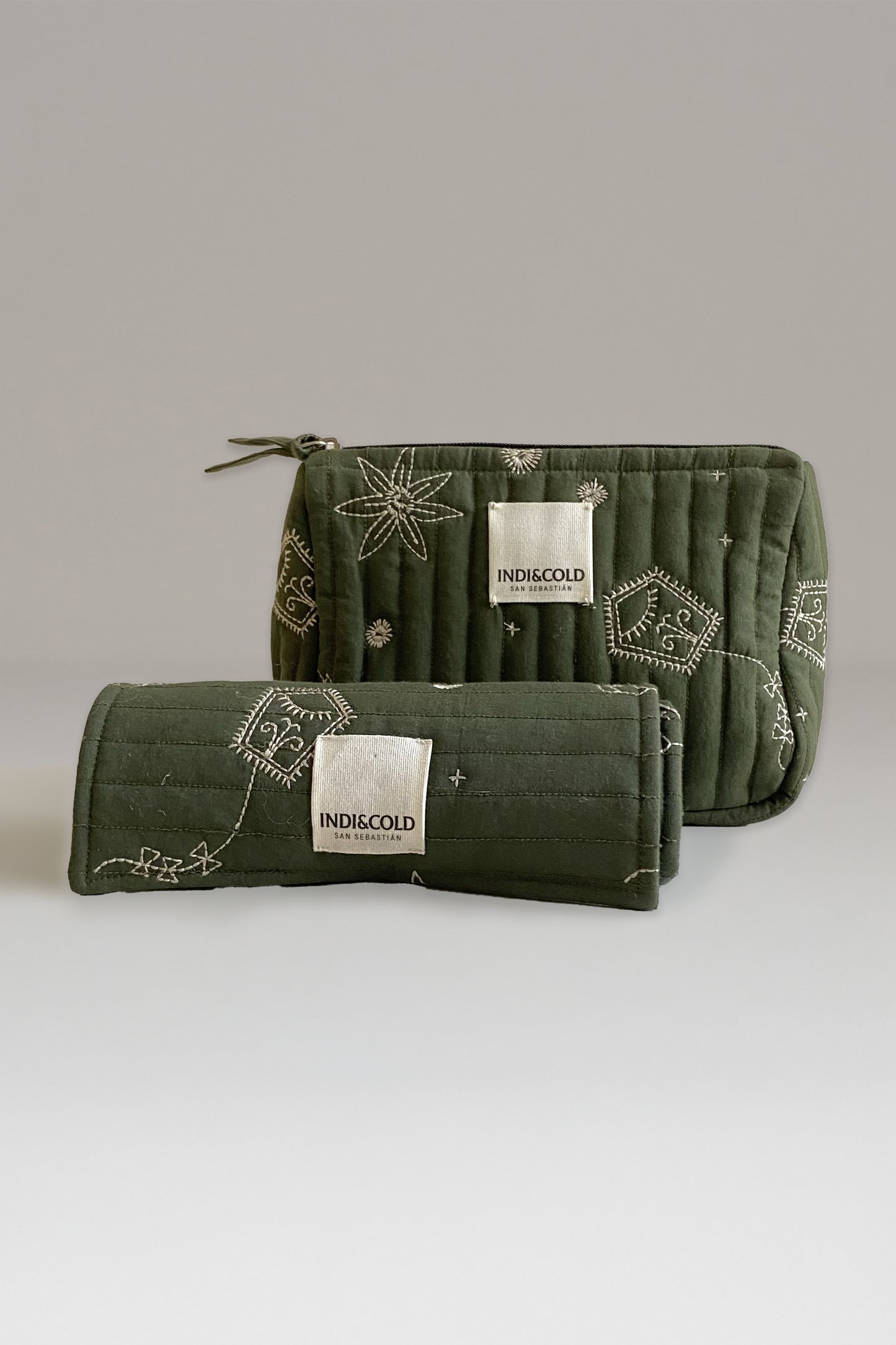 EMBROIDERED QUILTED POUCH