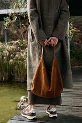 SPLIT LEATHER TOTE BAG